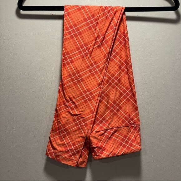 LulaRoe OS Soft Leggings One Size 2-10 Small-Large Checked Orange Multitone - Picture 11 of 15